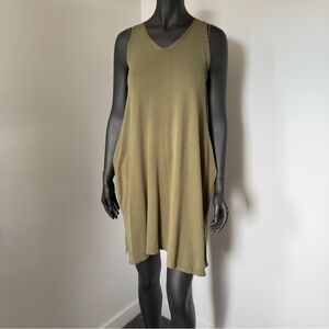 236. Ichi Olive Green Sleeveless V-Neck Pocket Dress Size S